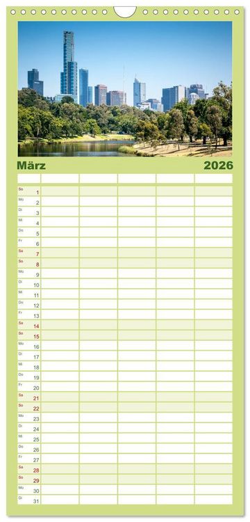 Produktbild: Familienplaner 2026 - Australien mit 5 Spalten (Wandkalender, 21 x 45 cm) CALVENDO