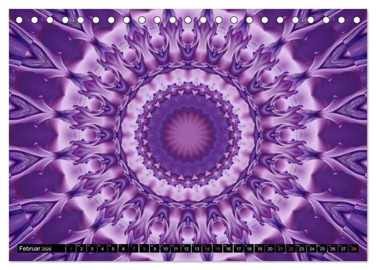 Produktbild: Energie - Mandalas, Spiritualit&auml;t durch die Farbe Lila (Tischkalender 2026 DIN A5 quer), CALVENDO Monatskalender