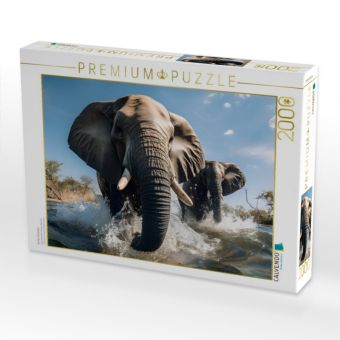 Produktbild: CALVENDO Puzzle Gro&szlig;e Elefanten | 2000 Teile Lege-Gr&ouml;&szlig;e 90x67cm Foto-Puzzle f&uuml;r gl&uuml;ckliche Stunden