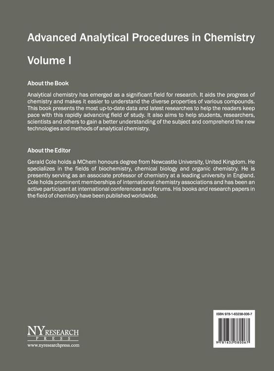 Produktbild: Advanced Analytical Procedures in Chemistry