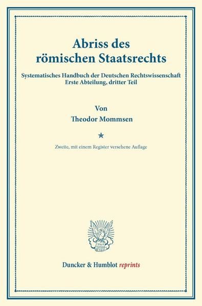 Produktbild: Abriss des r&ouml;mischen Staatsrechts.