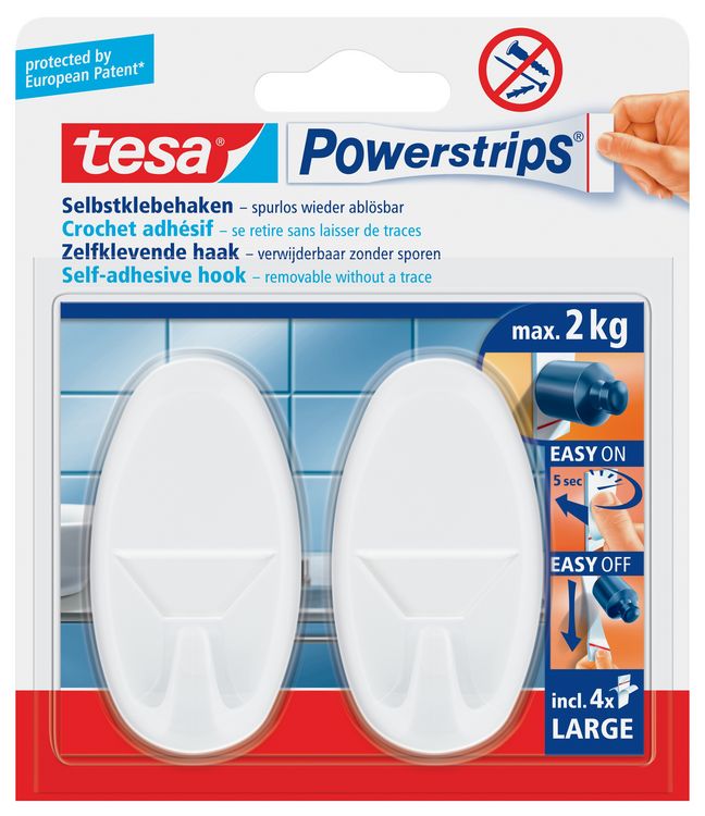 Produktbild: tesa Klebehaken Powerstrips Large Oval 2 St&uuml;ck
