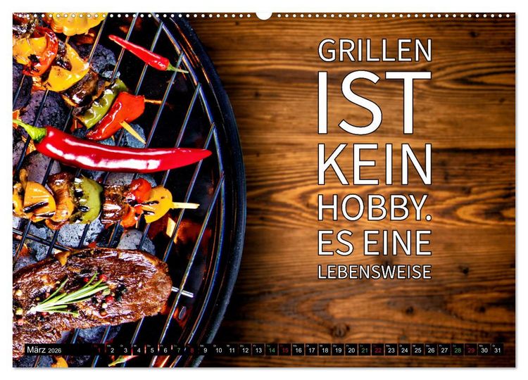 Produktbild: B wie BBQ Impressionen mit Spr&uuml;chen (Wandkalender 2026 DIN A2 quer), CALVENDO Monatskalender