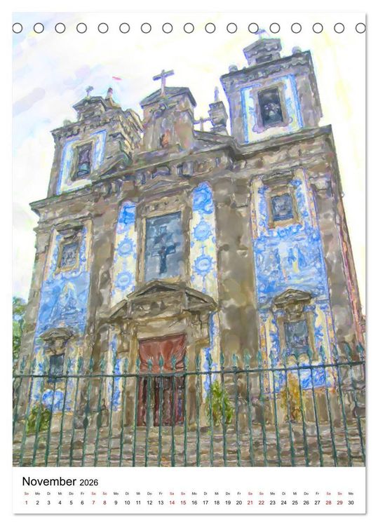 Produktbild: Porto - Stadtansichten in Aquarell (Tischkalender 2026 DIN A5 hoch), CALVENDO Monatskalender