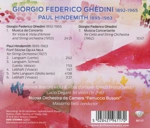 Produktbild: Ghedini-Hindemith:Musica Da Concerto