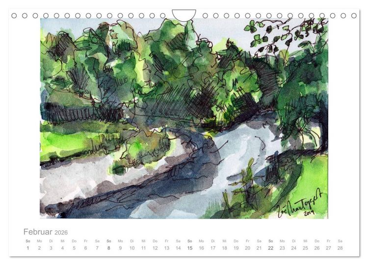 Produktbild: Schottland Reiseskizzen (Wandkalender 2026 DIN A4 quer), CALVENDO Monatskalender