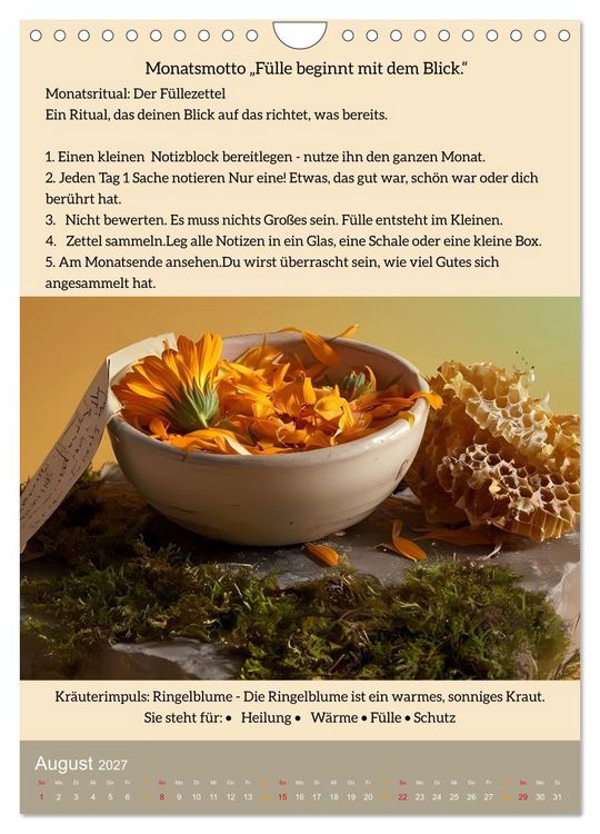 Produktbild: ALLTAGSMAGIE Ein Jahr voller kleiner Rituale (Wandkalender 2027 DIN A4 hoch), CALVENDO Monatskalender