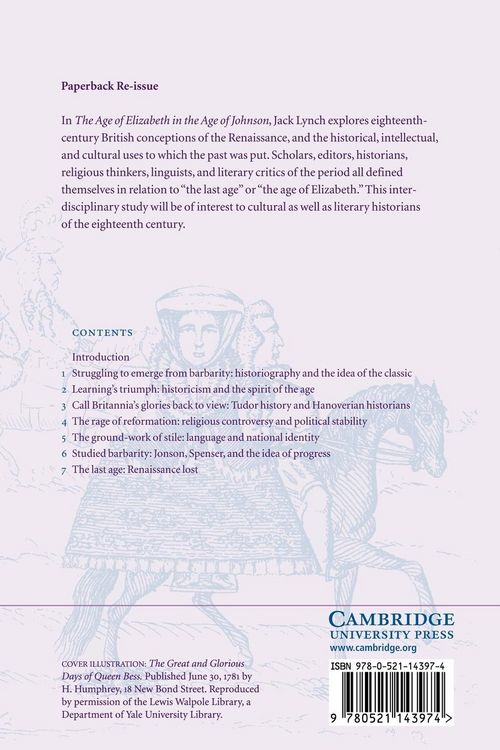 Produktbild: The Age of Elizabeth in the Age of Johnson