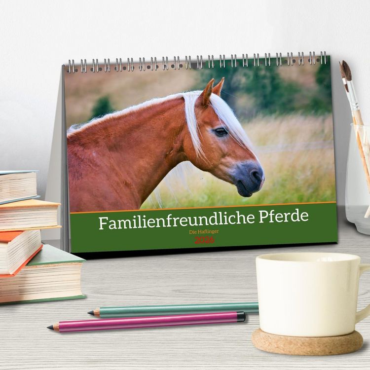 Produktbild: Familienfreundliche Pferde (Tischkalender 2026 DIN A5 quer), CALVENDO Monatskalender