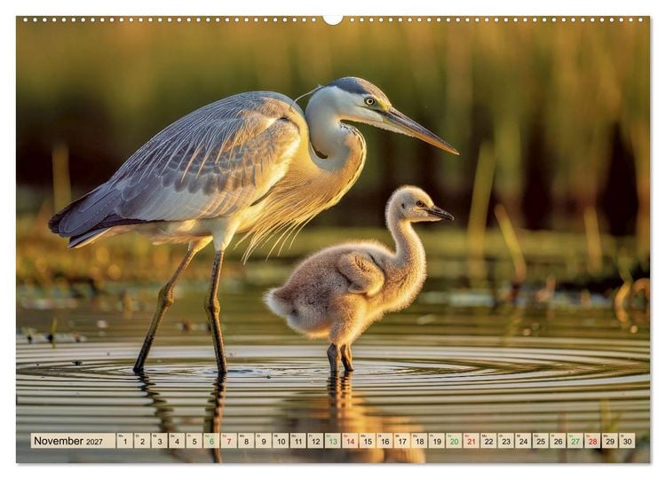 Produktbild: Silberreiher - pure Eleganz (Wandkalender 2027 DIN A2 quer), CALVENDO Monatskalender