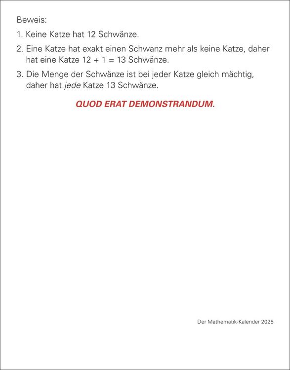 Produktbild: Der Mathematik-Kalender Tagesabrei&szlig;kalender 2025 - Nachts teile ich heimlich durch Null