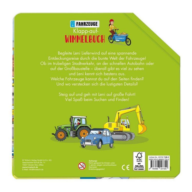 Produktbild: TR&Ouml;TSCH - Wimmelbuch Fahrzeuge Klapp-auf-Wimmelbuch| Ab 3 Jahren