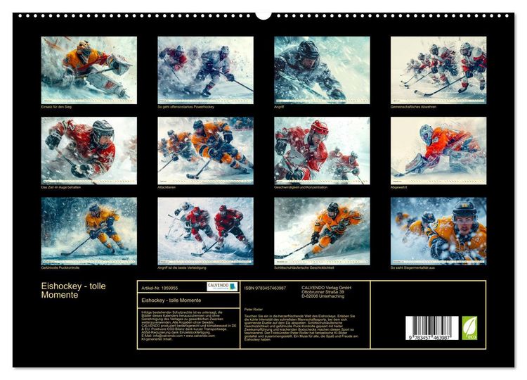 Produktbild: Eishockey - tolle Momente (hochwertiger Premium Wandkalender 2026 DIN A2 quer), Kunstdruck in Hochglanz