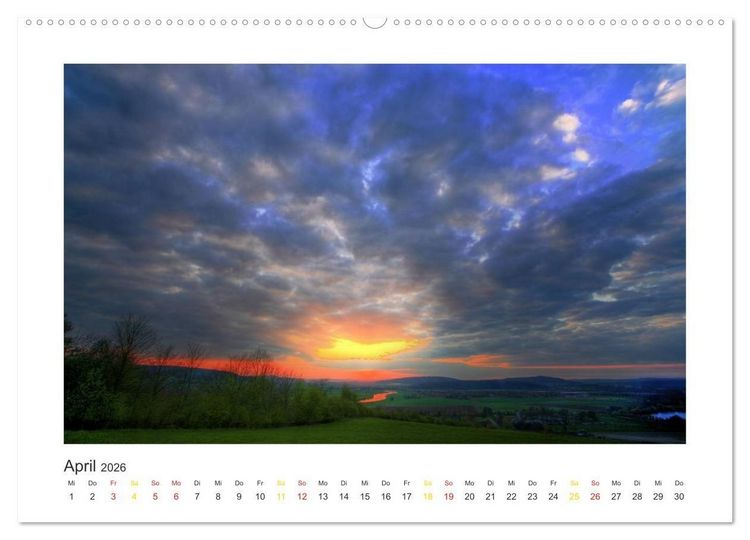 Produktbild: Weserbergland Impressionen (Wandkalender 2026 DIN A2 quer), CALVENDO Monatskalender