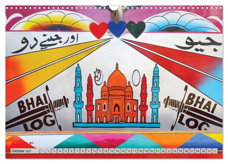 Produktbild: Farbenfrohes Pakistan (Wandkalender 2027 DIN A3 quer), CALVENDO Monatskalender