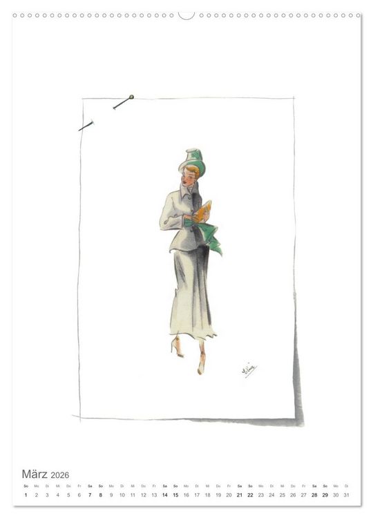 Produktbild: FIGURINEN 2026 - Fashion von 1949 - Originale von Elina Ruffinengo (hochwertiger Premium Wandkalender 2026 DIN A2 hoch), Kunstdruck in Hochglanz