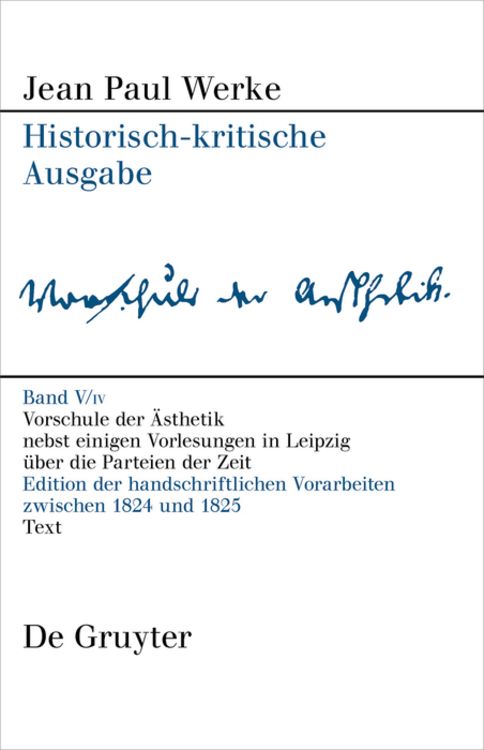 Produktbild: Vorschule der Aesthetik