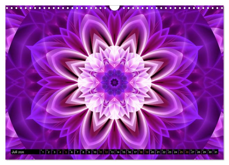 Produktbild: Energie - Mandalas, Spiritualit&auml;t durch die Farbe Lila (Wandkalender 2026 DIN A3 quer), CALVENDO Monatskalender