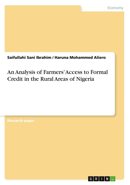 Produktbild: An Analysis of Farmers' Access to Formal Credit in the Rural Areas of Nigeria