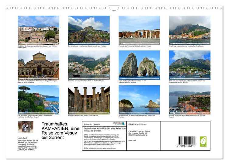 Produktbild: Traumhaftes KAMPANIEN, eine Reise vom Vesuv bis Sorrent (Wandkalender 2026 DIN A3 quer), CALVENDO Monatskalender