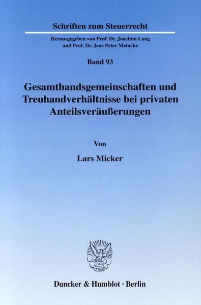 Produktbild: Gesamthandsgemeinschaften und Treuhandverh&auml;ltnisse bei privaten Anteilsver&auml;u&szlig;erungen.