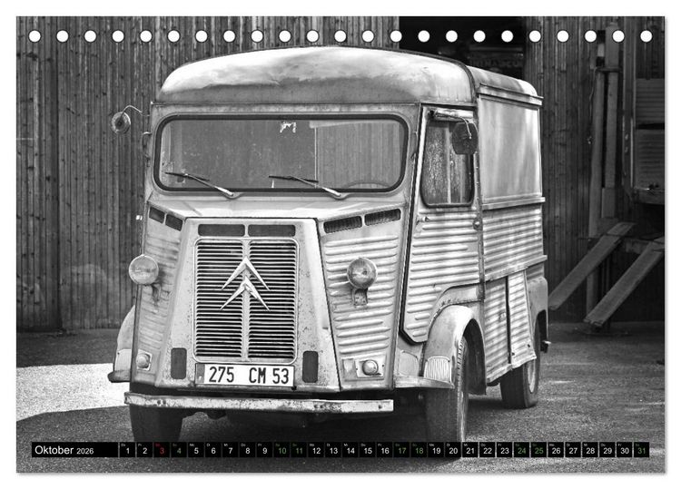 Produktbild: Citro&euml;n HY eine Legende in Schwarzwei&szlig; (Tischkalender 2026 DIN A5 quer), CALVENDO Monatskalender