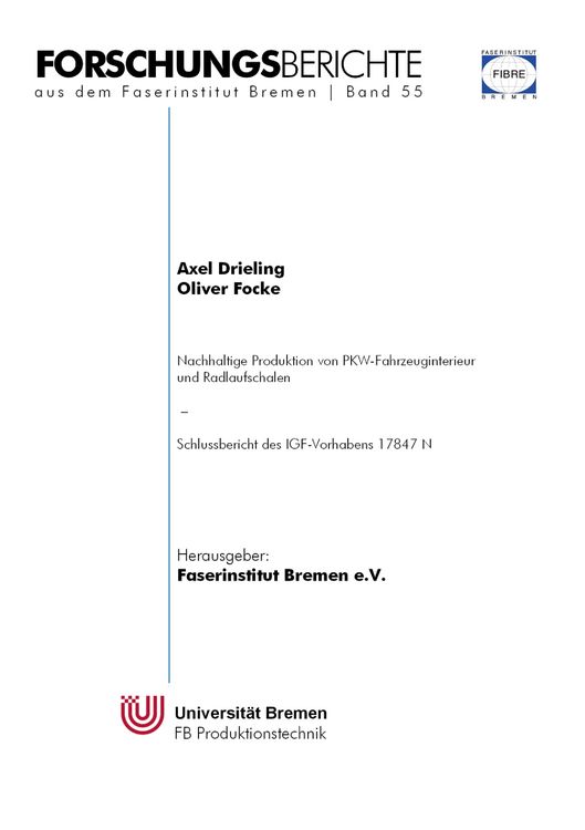 Produktbild: Nachhaltige Produktion von PKW-Fahrzeuginterieur und Radlaufschalen (NaPPF)