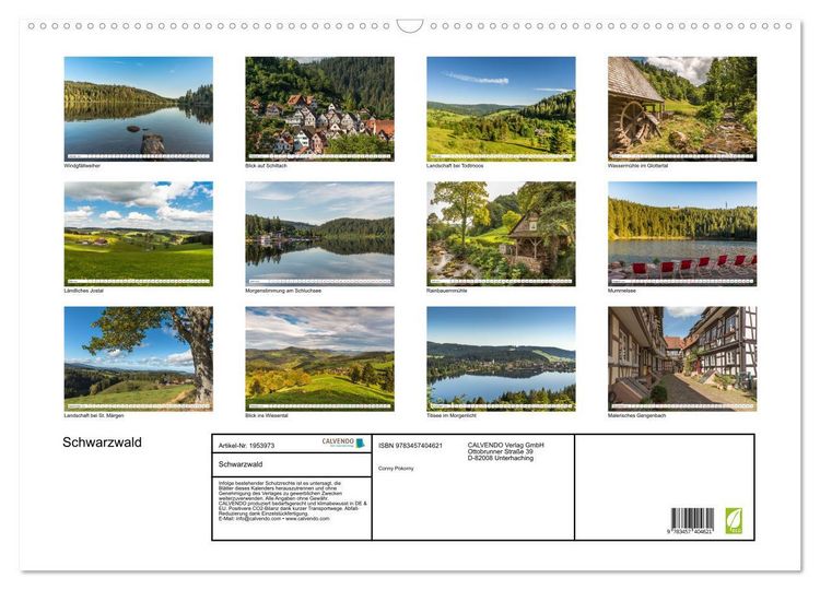 Produktbild: Schwarzwald (Wandkalender 2026 DIN A2 quer), CALVENDO Monatskalender