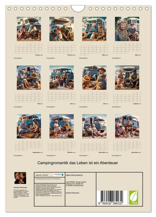 Produktbild: Campingromantik das Leben ist ein Abenteuer (Wandkalender 2026 DIN A4 hoch), CALVENDO Monatskalender