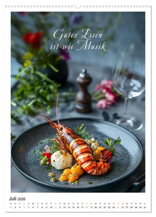 Produktbild: Coole Spr&uuml;che f&uuml;r Gourmets (hochwertiger Premium Wandkalender 2026 DIN A2 hoch), Kunstdruck in Hochglanz