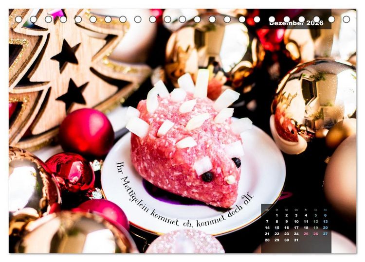 Produktbild: Mettkalender - Mettigel Edition (Tischkalender 2026 DIN A5 quer), CALVENDO Monatskalender