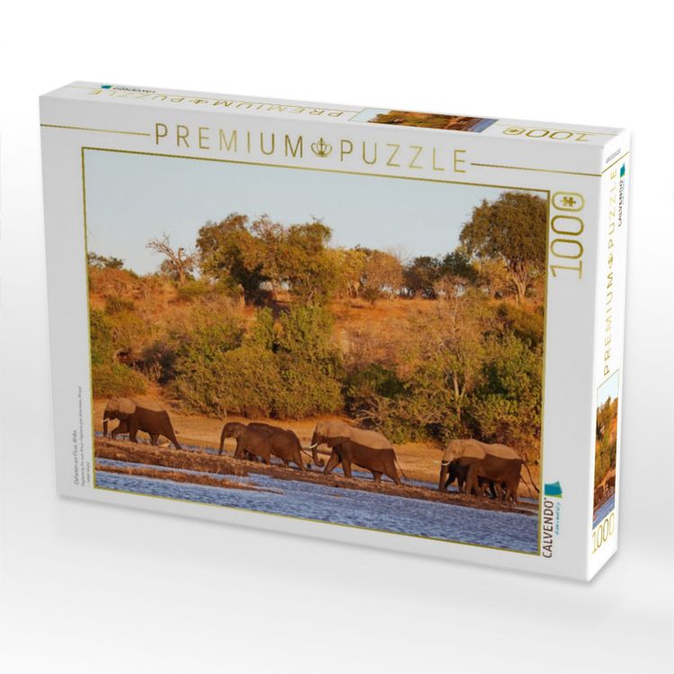 Produktbild: CALVENDO Puzzle Elefanten am Fluss, Afrika | 1000 Teile Lege-Gr&ouml;&szlig;e 64x48cm Foto-Puzzle f&uuml;r gl&uuml;ckliche Stunden