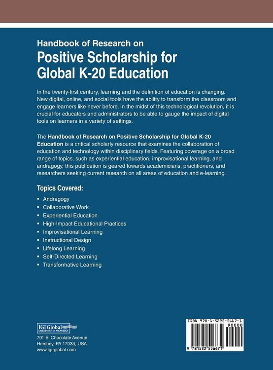 Produktbild: Handbook of Research on Positive Scholarship for Global K-20 Education