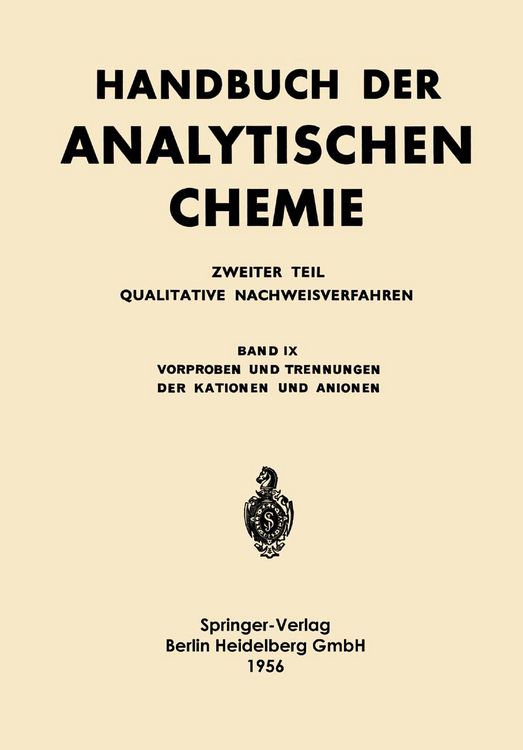 Produktbild: Vorproben und Trennungen der Kationen und Anionen