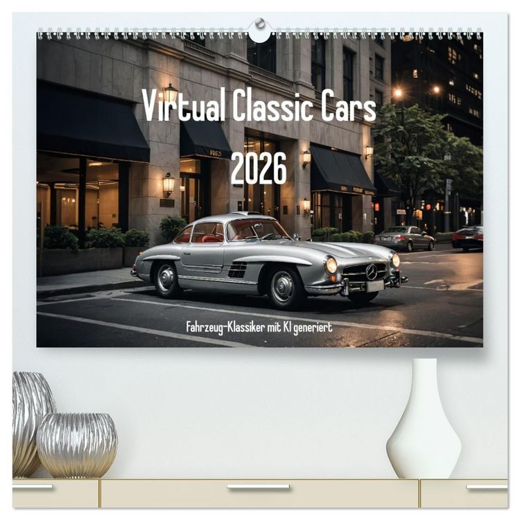 Produktbild: Virtual Classic Cars (hochwertiger Premium Wandkalender 2026 DIN A2 quer), Kunstdruck in Hochglanz