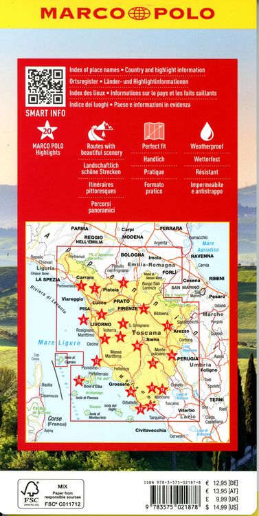 Produktbild: MARCO POLO Reisekarte Italien 07 Toskana 1:225.000