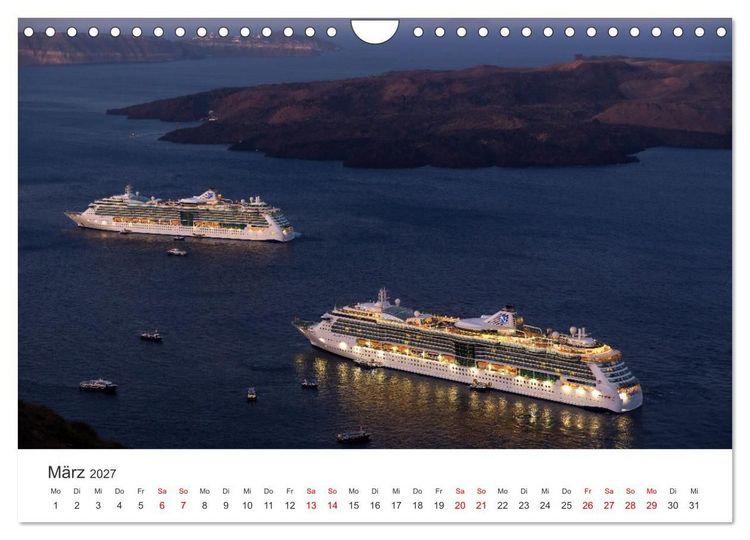 Produktbild: Santorini Fira & Firostefani (Wandkalender 2027 DIN A4 quer), CALVENDO Monatskalender