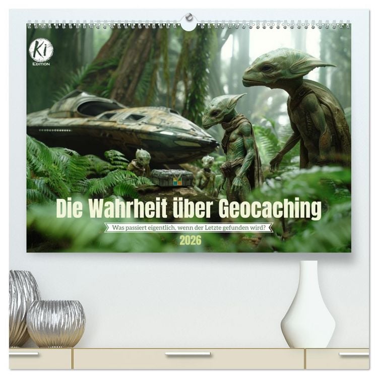Produktbild: Die Wahrheit &uuml;ber Geocaching (hochwertiger Premium Wandkalender 2026 DIN A2 quer), Kunstdruck in Hochglanz