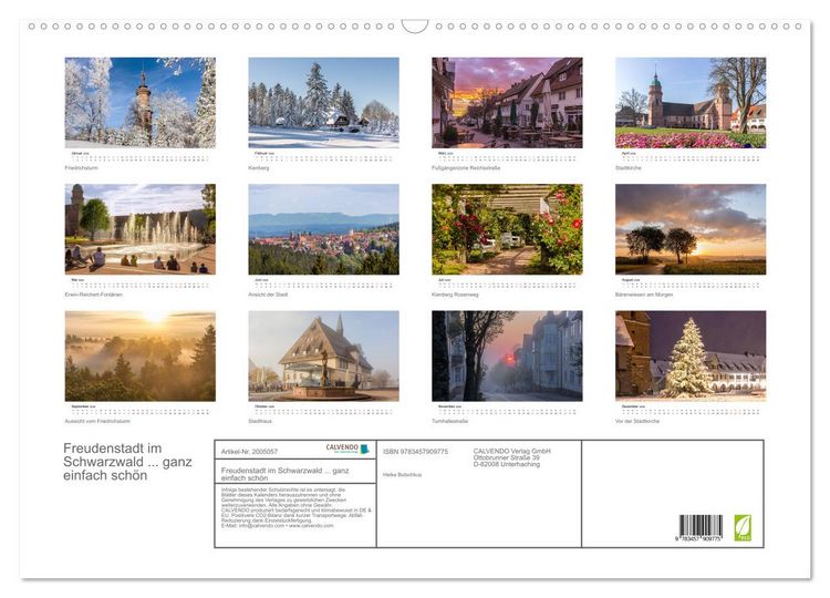 Produktbild: Freudenstadt im Schwarzwald ... ganz einfach sch&ouml;n (Wandkalender 2026 DIN A2 quer), CALVENDO Monatskalender
