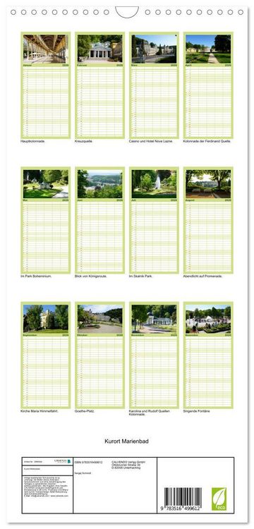 Produktbild: Familienplaner 2026 - Kurort Marienbad mit 5 Spalten (Wandkalender, 21 x 45 cm) CALVENDO