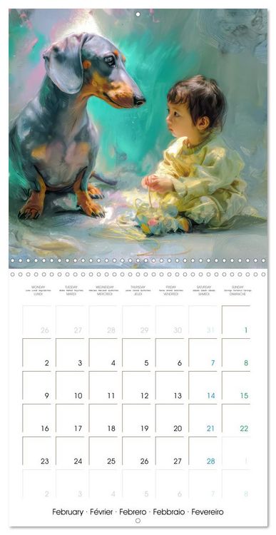 Produktbild: Dachshunds Illustrations - A hunter with humorous nature (Wall Calendar 2026 12 &times; 12 Inch) CALVENDO 12 Month Wall Calendar