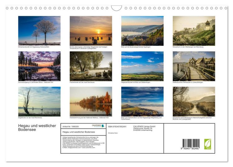 Produktbild: Hegau und westlicher Bodensee (Wandkalender 2026 DIN A3 quer), CALVENDO Monatskalender