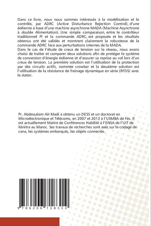 Produktbild: Mod&eacute;lisation et contr&ocirc;le robuste d'une &eacute;olienne &agrave; base de la MADA