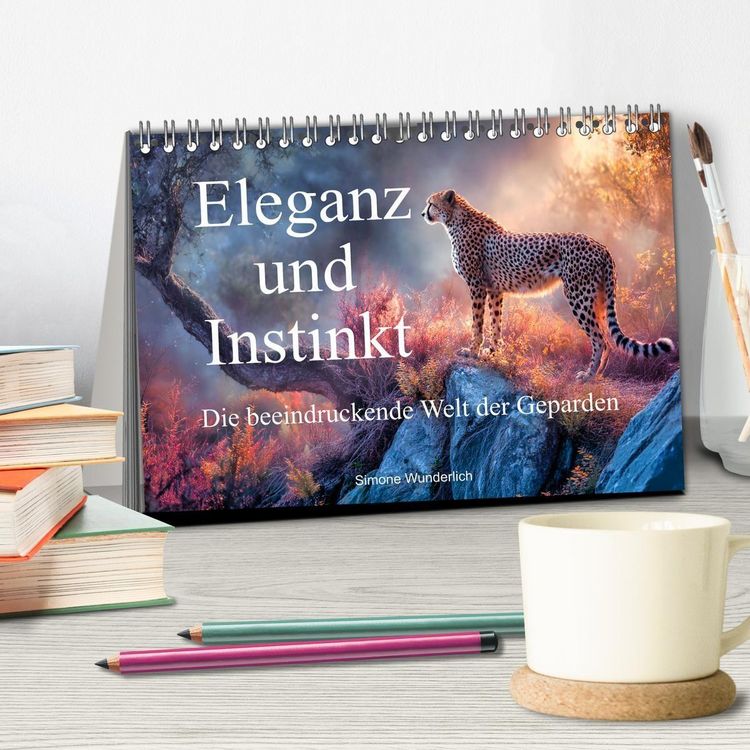 Produktbild: Eleganz und Instinkt - die beeindruckende Welt der Geparden (Tischkalender 2027 DIN A5 quer), CALVENDO Monatskalender