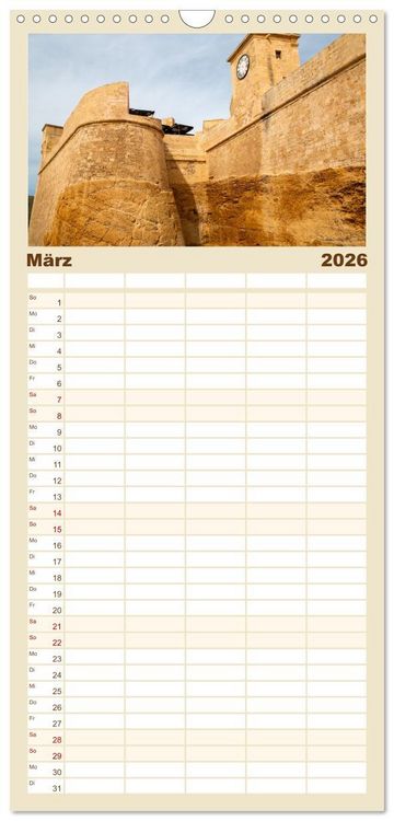 Produktbild: Familienplaner 2026 - Malta &ndash; Historisches Juwel im Mittelmeer mit 5 Spalten (Wandkalender, 21 x 45 cm) CALVENDO