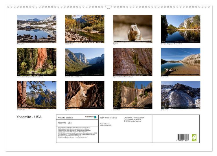 Produktbild: Yosemite - USA (Wandkalender 2026 DIN A2 quer), CALVENDO Monatskalender
