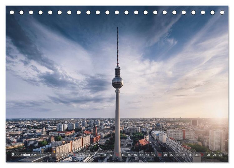 Produktbild: Berlin von oben (Tischkalender 2026 DIN A5 quer), CALVENDO Monatskalender