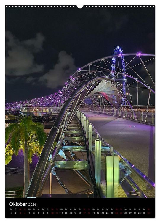 Produktbild: Singapur - Faszinierende Lichterwelt Marina Bay (hochwertiger Premium Wandkalender 2026 DIN A2 hoch), Kunstdruck in Hochglanz