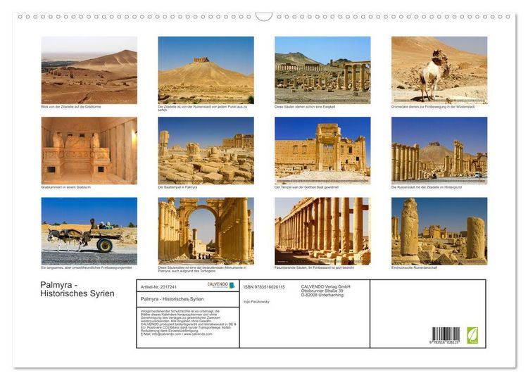 Produktbild: Palmyra - Historisches Syrien (Wandkalender 2026 DIN A2 quer), CALVENDO Monatskalender