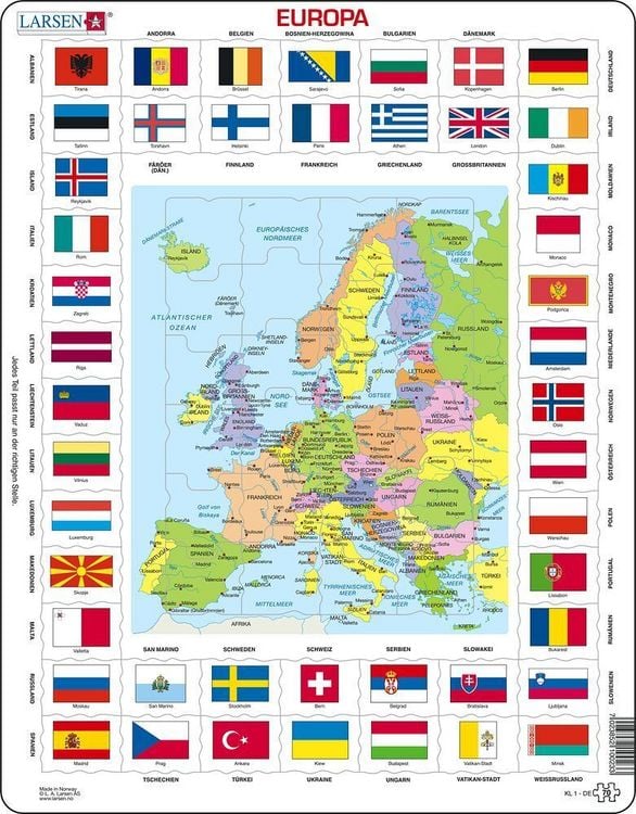 Produktbild: Europa L&auml;nder + Flaggen (Kinderpuzzle)